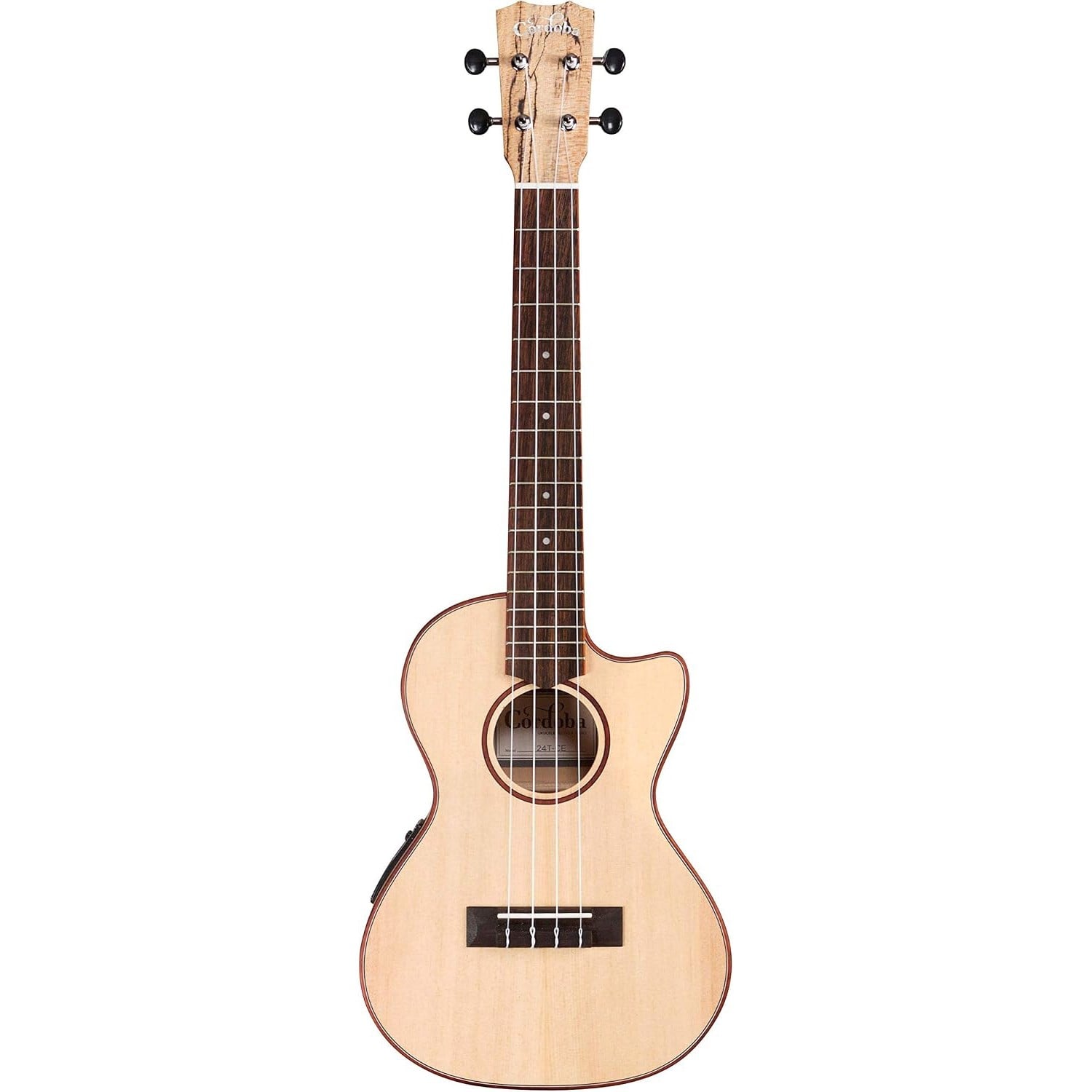 Cordoba 24T-CE Cutaway Tenor Elektro Akustik Ukulele (Natural)