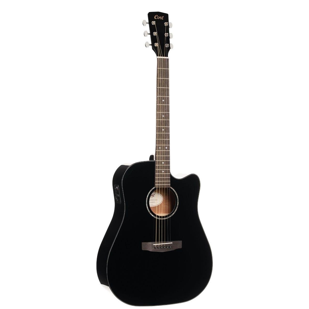 CORT EARTH60CEBK ELEKTRO AKUSTİK GİTAR, SİYAH, CUTAWAY