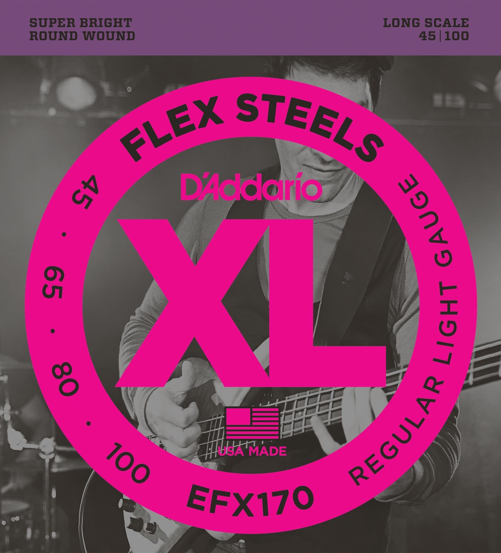 DADDARIO EFX170 BASS GİTAR TEL SETİ, FLEXSTEELS, REGULAR LIGHT
