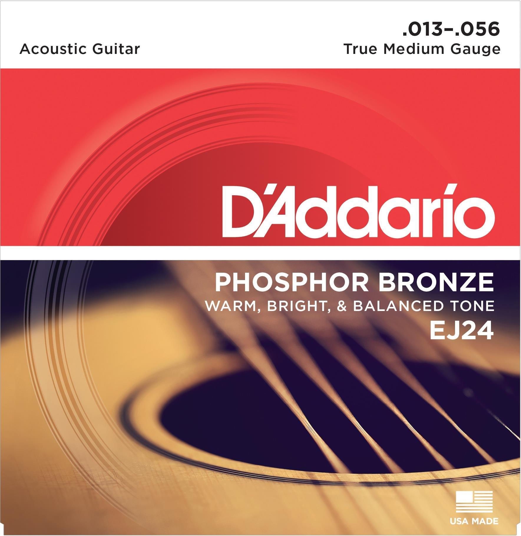 DADDARIO EJ24 AKUSTİK GİTAR TEL SETİ, 13-56 TRUE MEDIUM, PHOSPHOR BRONZE