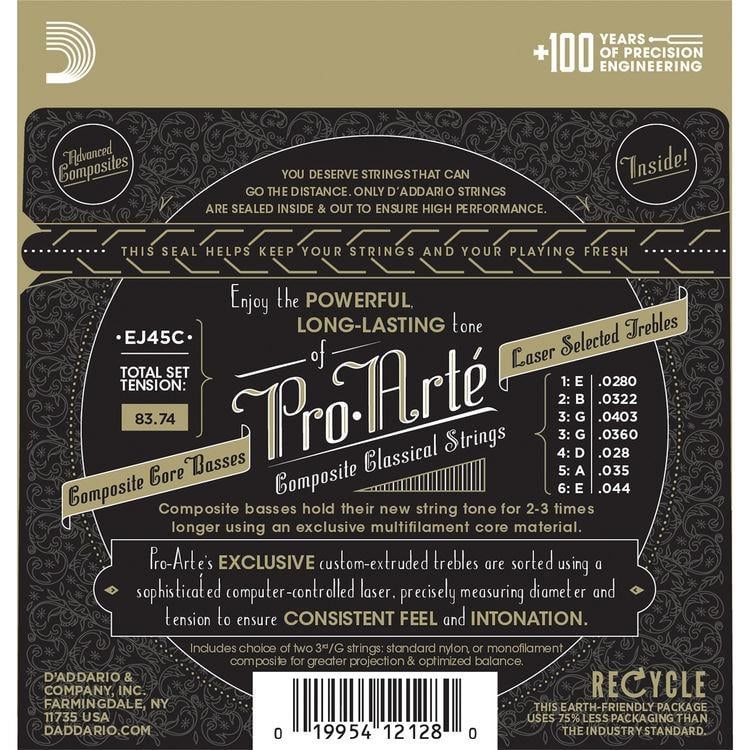 DADDARIO EJ45C PRO-ARTE KLASİK GİTAR TEL SETİ, COMPOSITE CORE, NORMAL TENSION