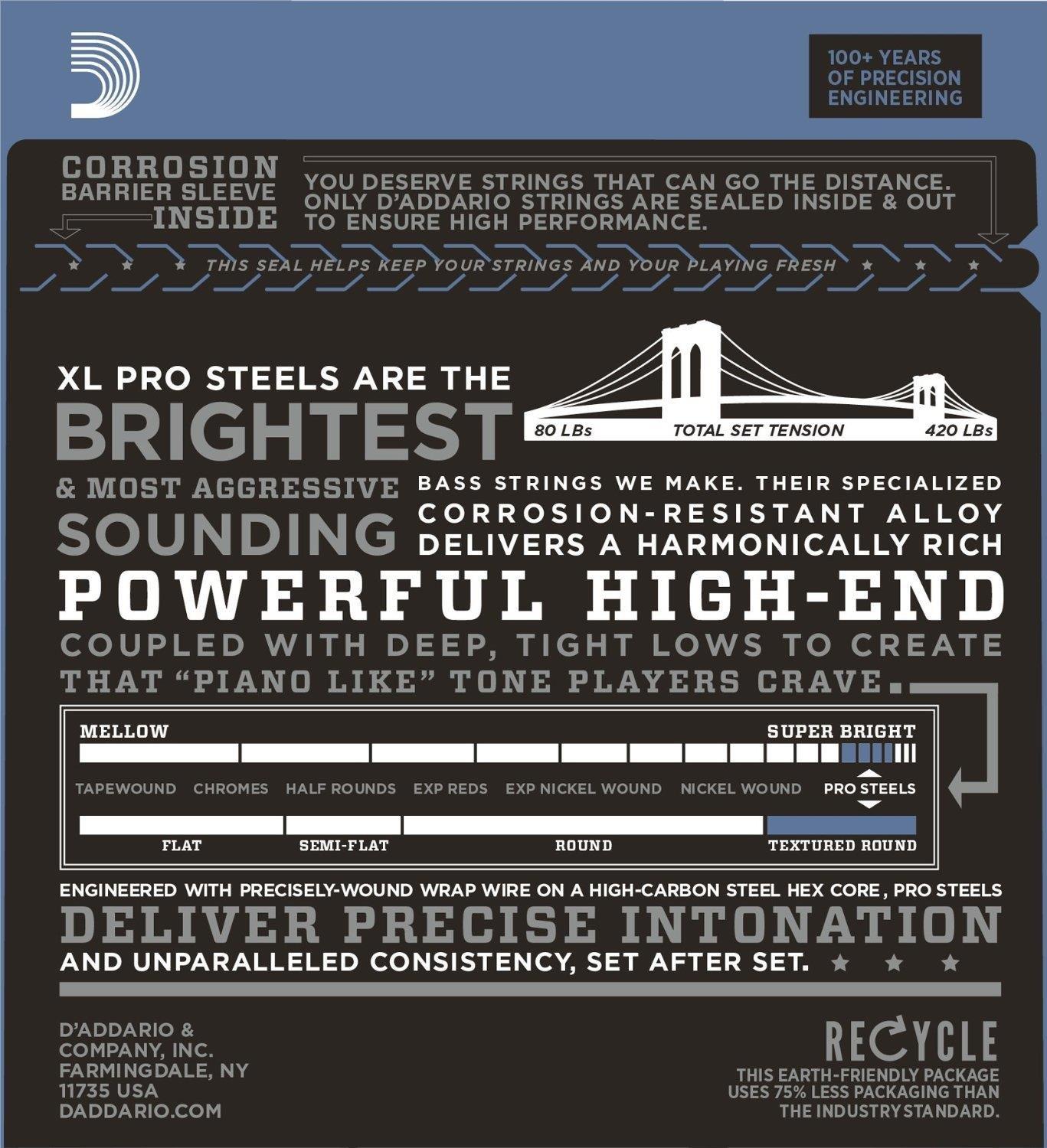 DADDARIO EPS220 BASS GİTAR TEL SETİ, XL, 40-95, LONG SCALE, PROSTEELS