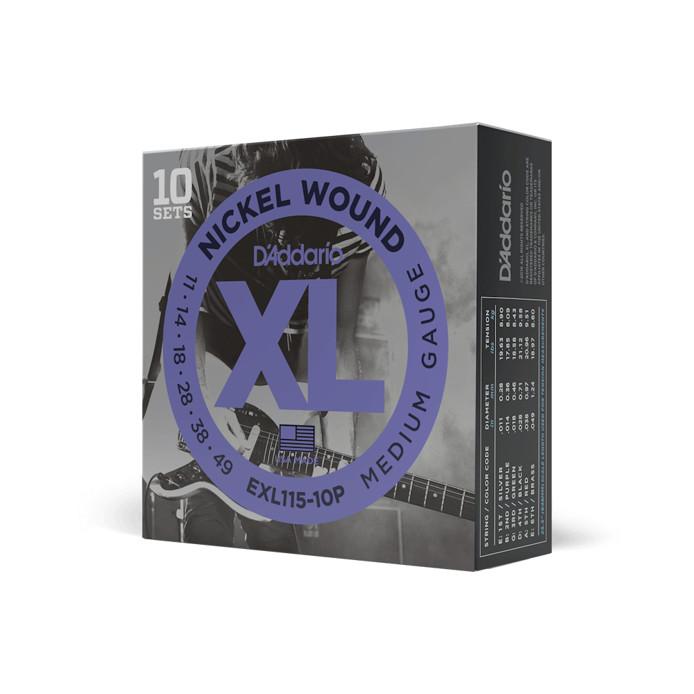 DADDARIO EXL115-10P (10 SET) ELEKTRO GİTAR TEL SETİ, XL, 11-49, NICKEL