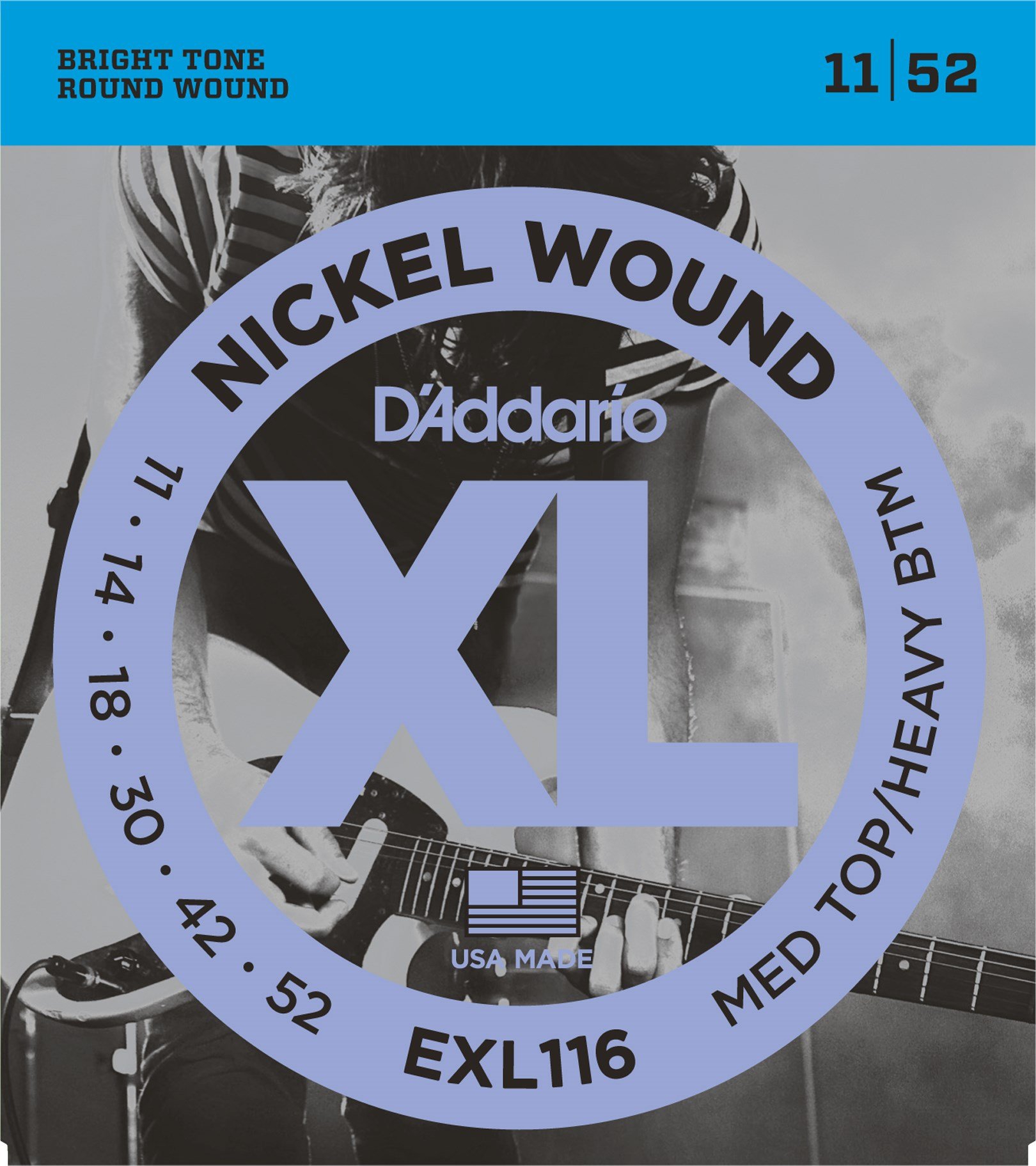 DADDARIO EXL116 ELEKTRO GİTAR TEL SETİ, XL, 11-52, MEDIUM TOP/HEAVY BOTTOM