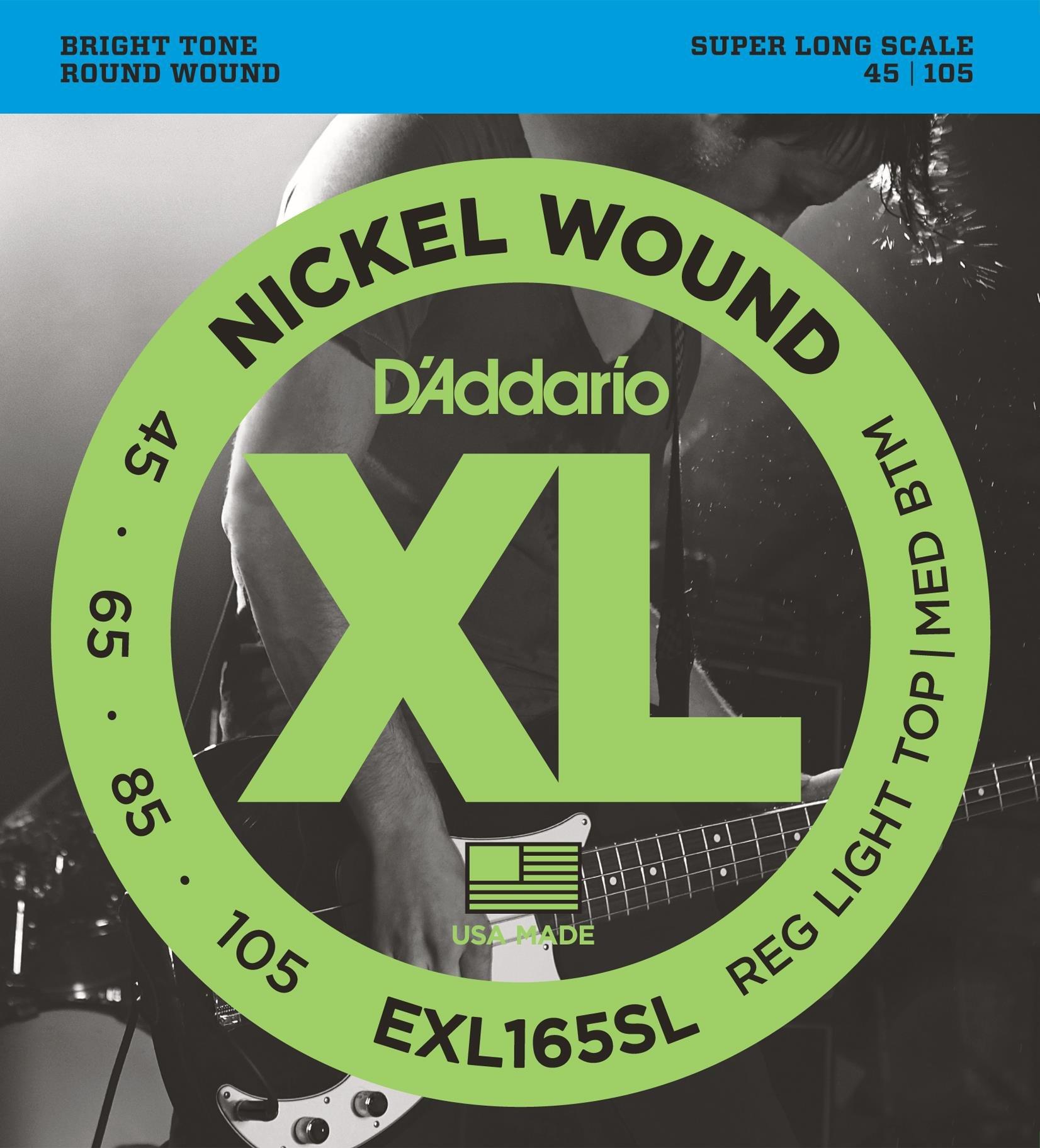 DADDARIO EXL165SL BASS GİTAR TEL SETİ, XL SERİSİ, NICKEL WOUND, REGULAR LIGHT