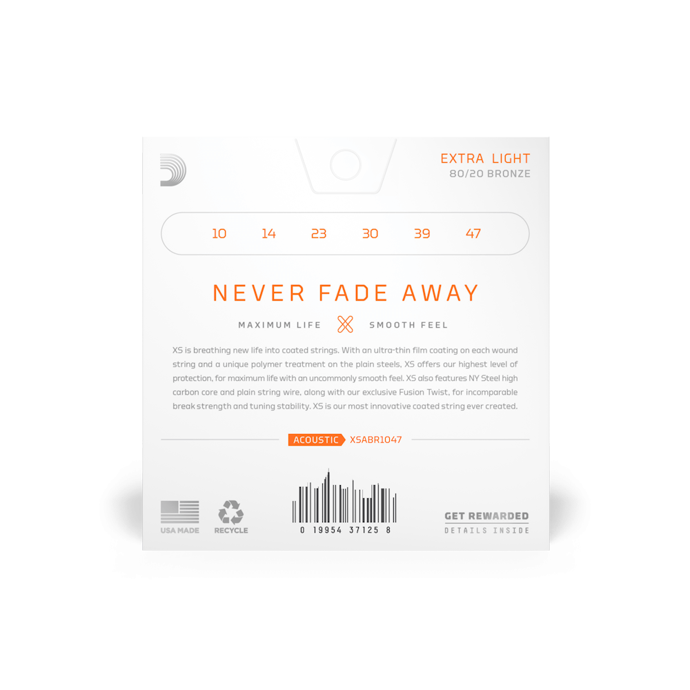 DADDARIO XSABR1047 AKUSTİK GİTAR TEL SETİ, 10-47, EXTRA LIGHT