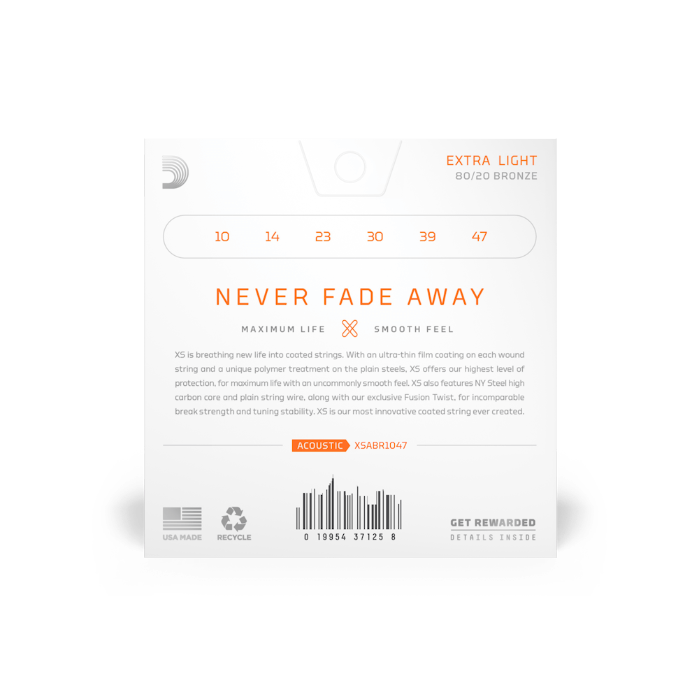 DADDARIO XSABR1047 AKUSTİK GİTAR TEL SETİ, 10-47, EXTRA LIGHT