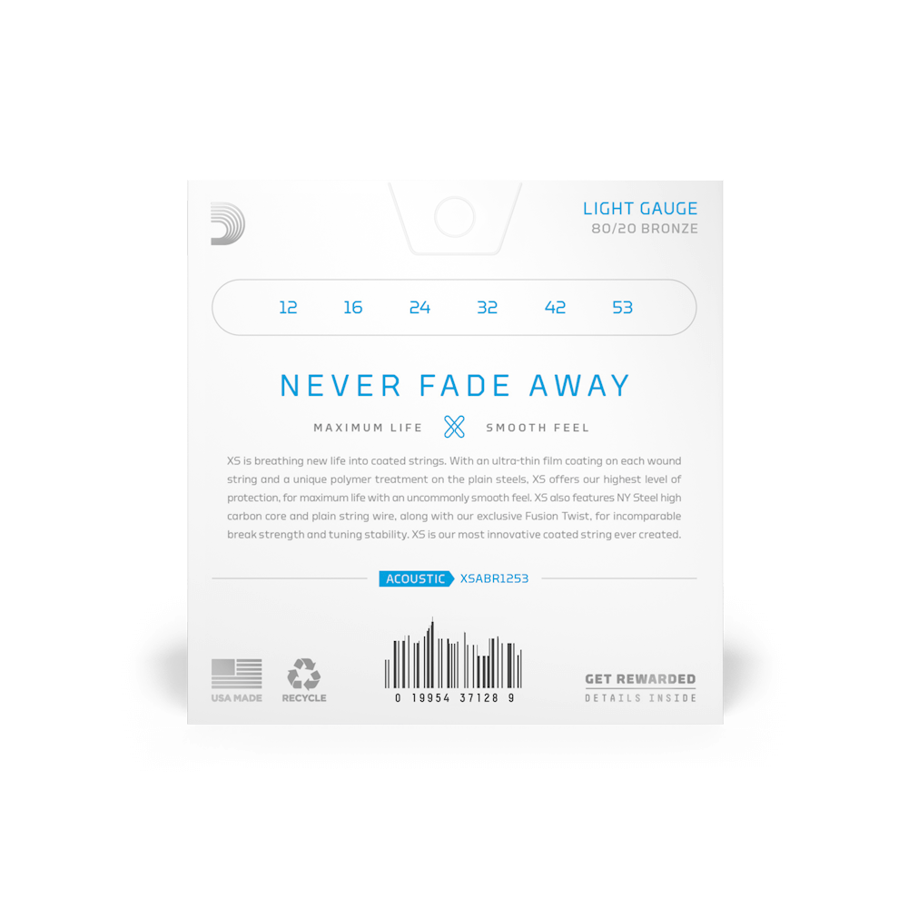 DADDARIO XSABR1253 AKUSTİK GİTAR TEL SETİ, 12-53, REGULAR LIGHT