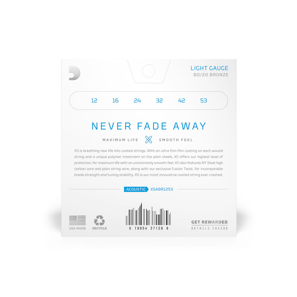 DADDARIO XSABR1253 AKUSTİK GİTAR TEL SETİ, 12-53, REGULAR LIGHT