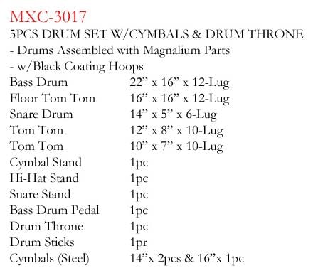 DAVUL SET 5 PCS SİYAH + ZİL + TABURE