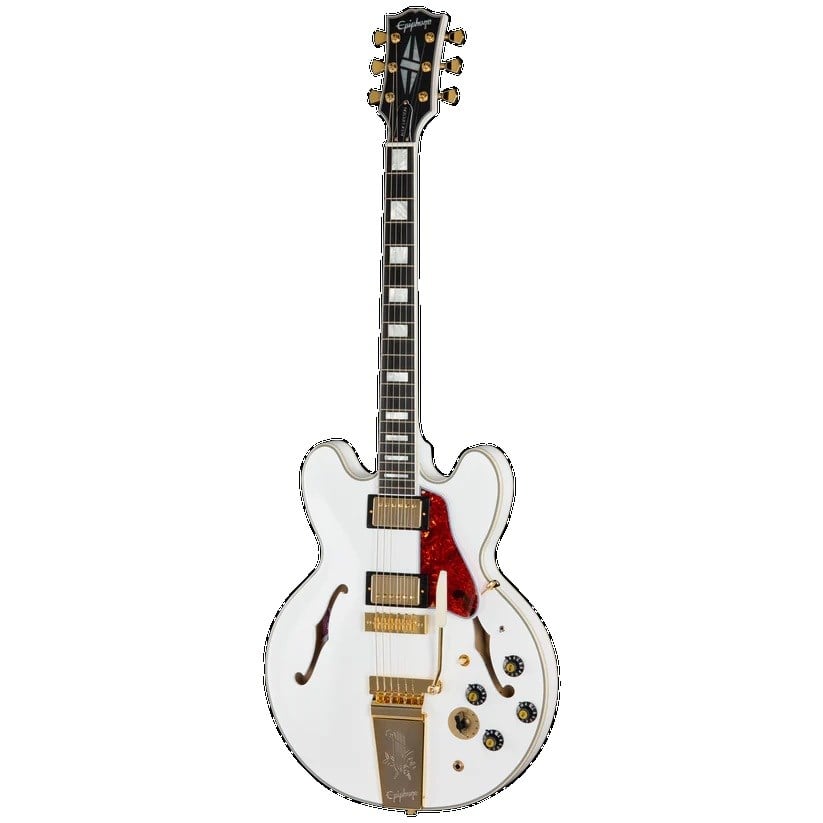 Epiphone IGC Alex Lifeson 1976 ES-355 Reissue Semi Hollow Elektro Gitar (Alpine White)