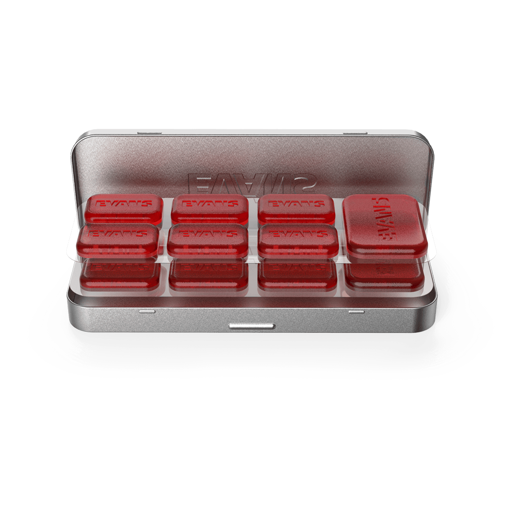 EVANS EQPODSMINI DRUM GELS 12 MINI + 2 MEDIUM PODS