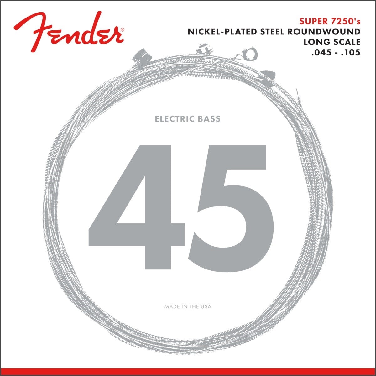 Fender 7250 Nickel Plated Steel Long Scale 7250M .045-.105 Bas Gitar Teli