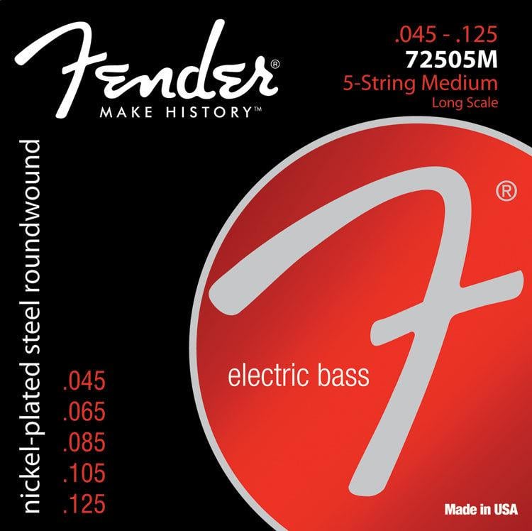 Fender 7250 Nickel Plated Steel Long Scale 7250-5M .045-.125 Bas Gitar Teli