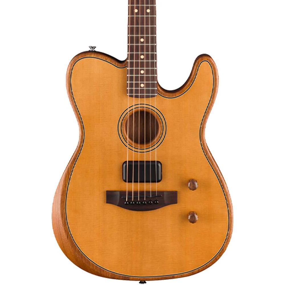 Fender Acoustasonic Standard Telecaster Gülağacı Klavye Aged Natural Elektro Akustik Gitar