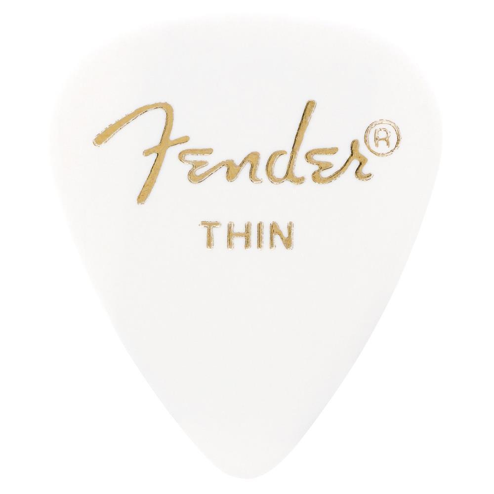Fender Classic Celluloid White 351 Shape Thin 12 Count Pena