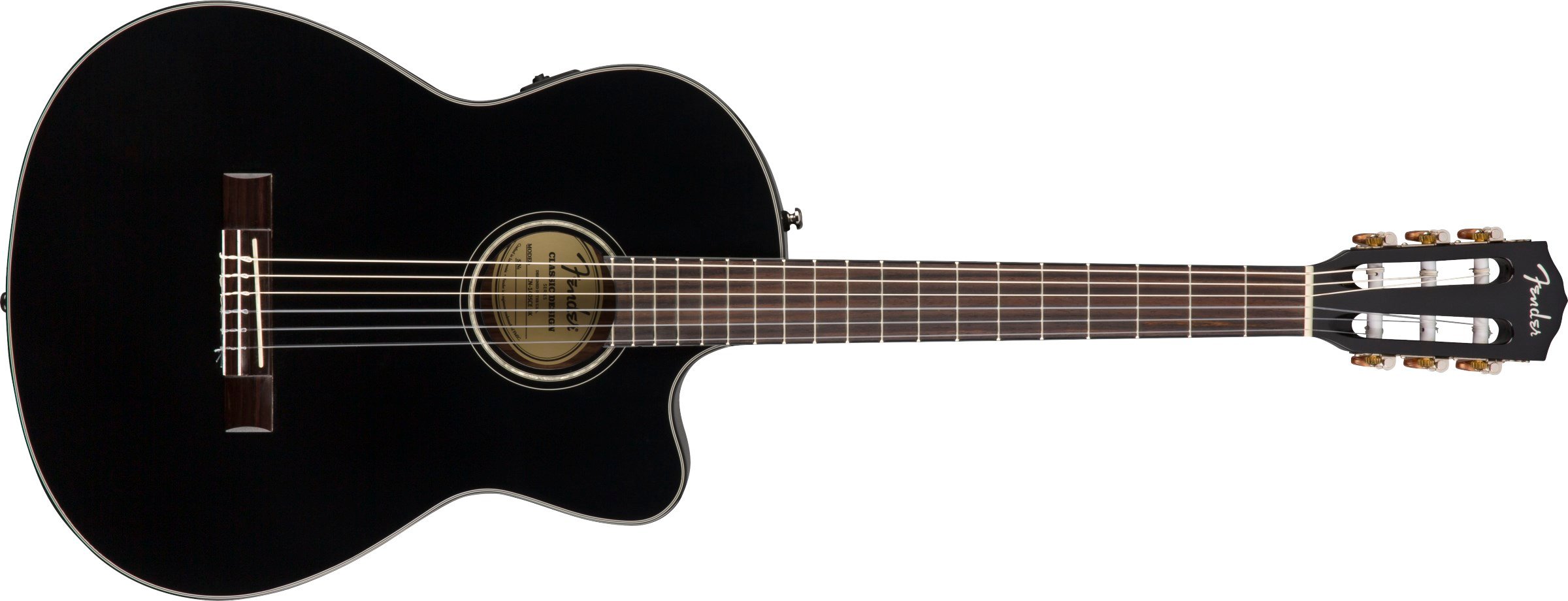 Fender CN-140SCE Nylon Thinline Black Elektro Klasik Gitar