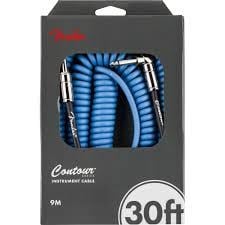 Fender Contour Serisi Coil 9m Lake Placid Blue Spiral Enstrüman Kablosu