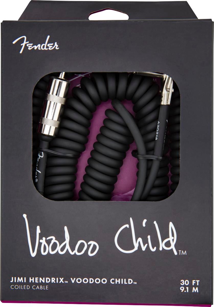 Fender Hendrix Voodoo Child Coil Düz/L Uçlu 9m Siyah Enstrüman Kablosu