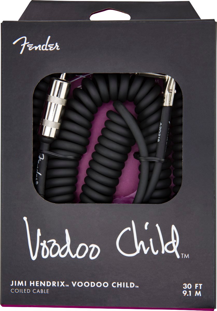 Fender Hendrix Voodoo Child Coil Düz/L Uçlu 9m Siyah Enstrüman Kablosu
