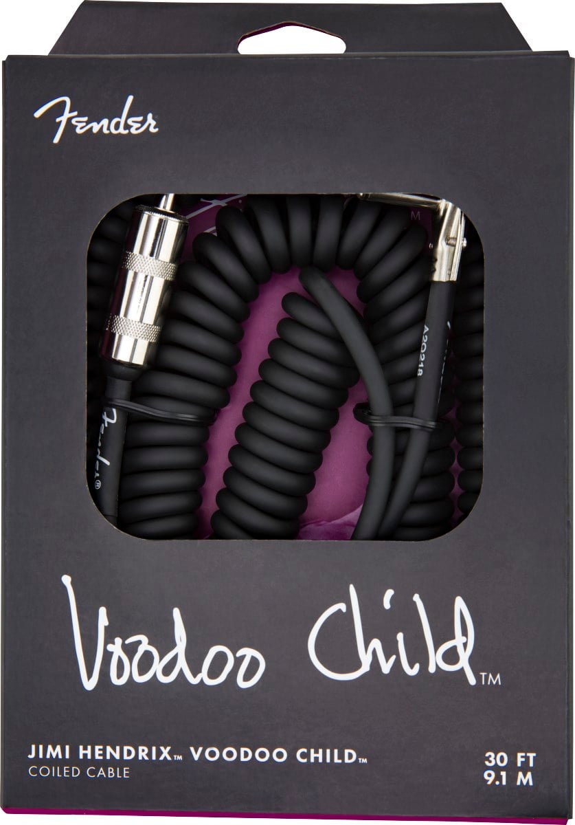 Fender Hendrix Voodoo Child Coil Düz/L Uçlu 9m Siyah Enstrüman Kablosu