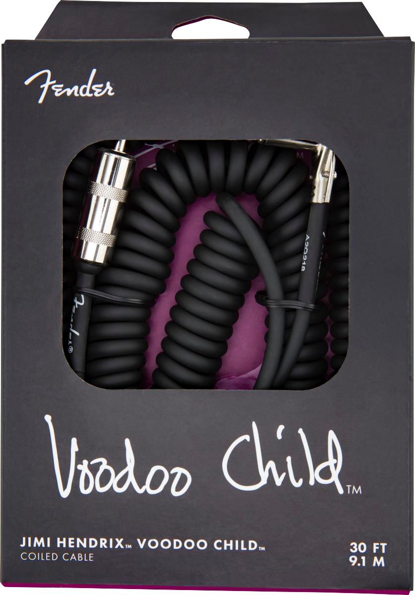 Fender Hendrix Voodoo Child Coil Düz/L Uçlu 9m Siyah Enstrüman Kablosu