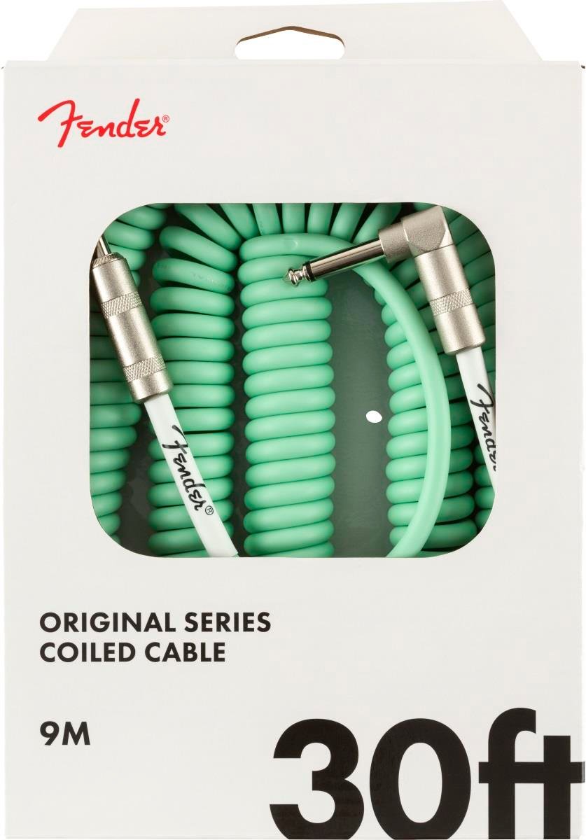Fender Original Coil Cable Düz/L Uçlu 9m Surf Yeşil Enstrüman Kablosu