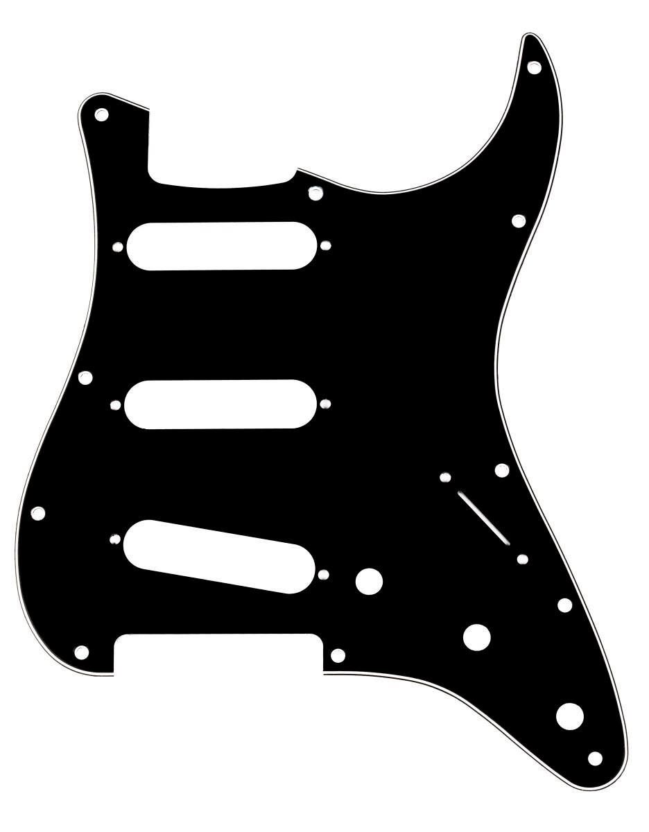Fender Pickguard Stratocaster S/S/S 11-Hole Mount B/W/B 3-Ply Pickguard