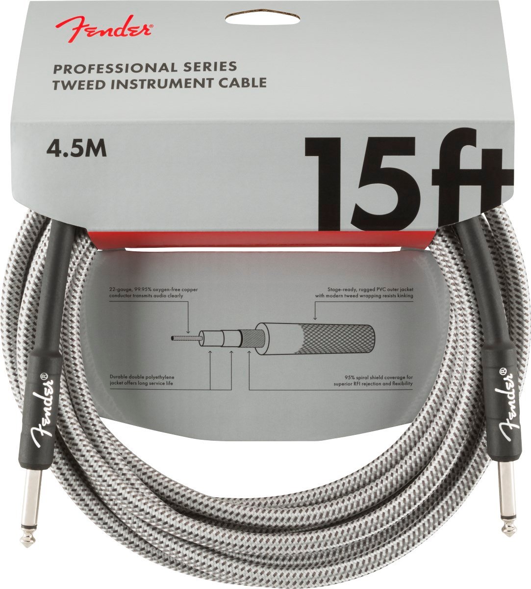 Fender Professional 4m Beyaz Tweed Enstrüman Kablosu