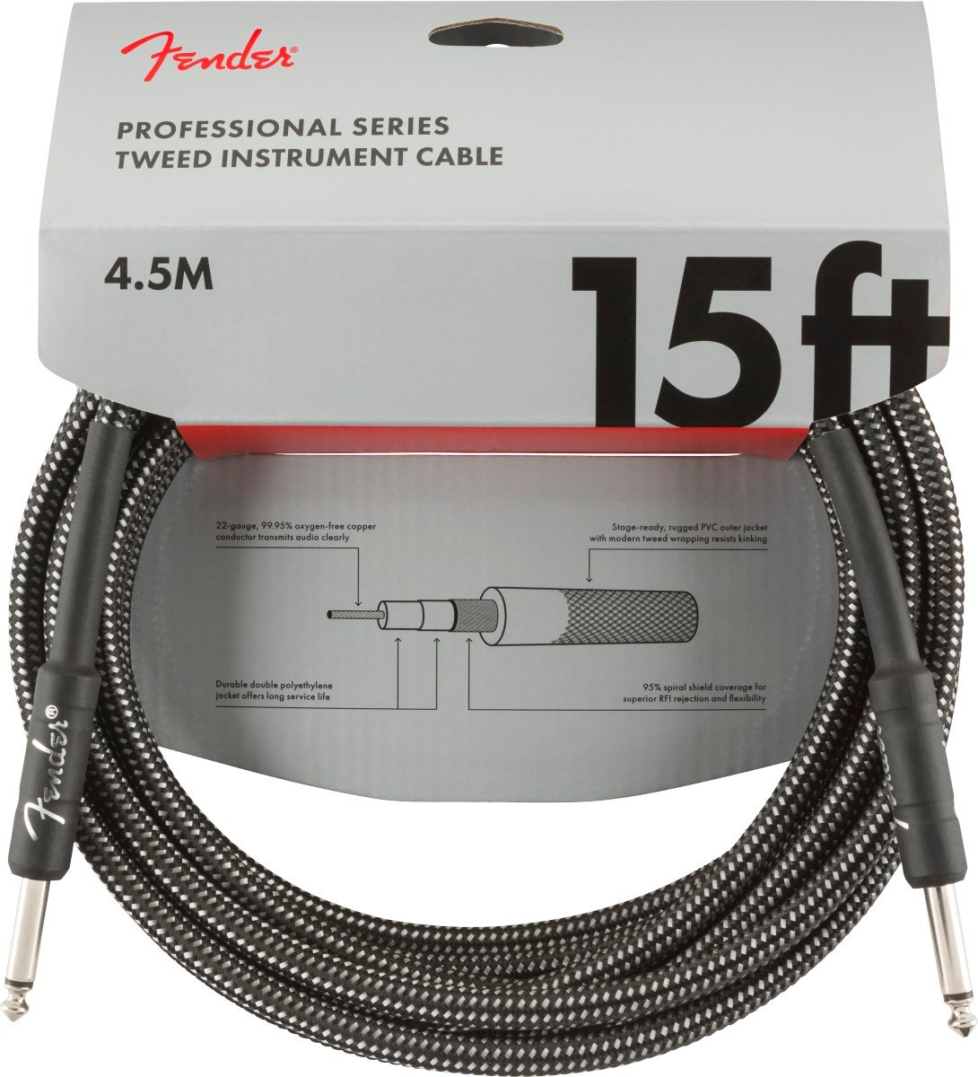 Fender Professional 4m Gri Tweed Enstrüman Kablosu