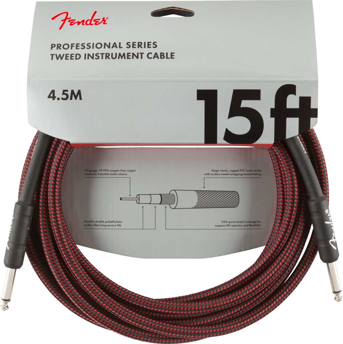Fender Professional 4m Kırmızı Tweed Enstrüman Kablosu