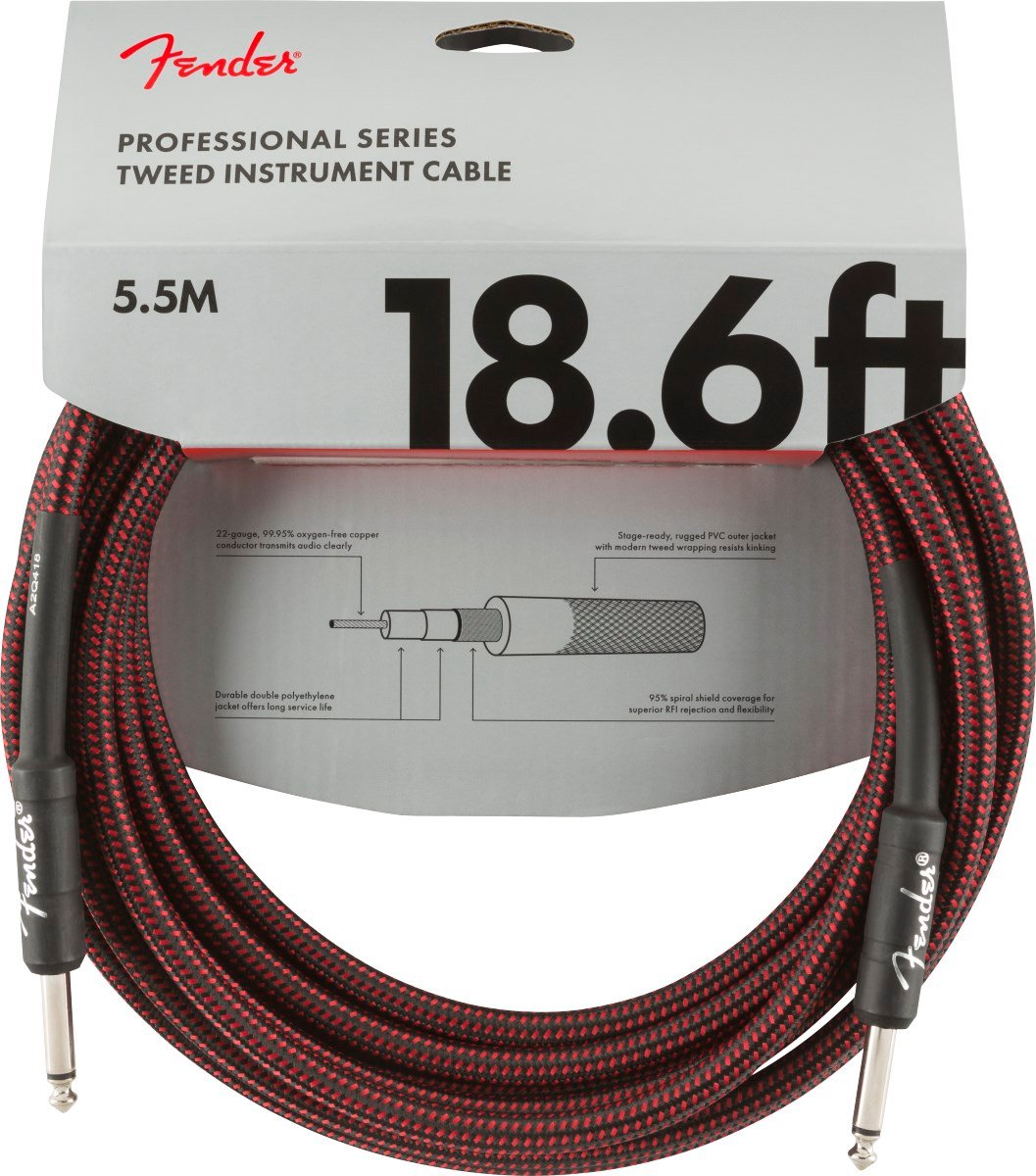 Fender Professional 5m Kırmızı Tweed Enstrüman Kablosu