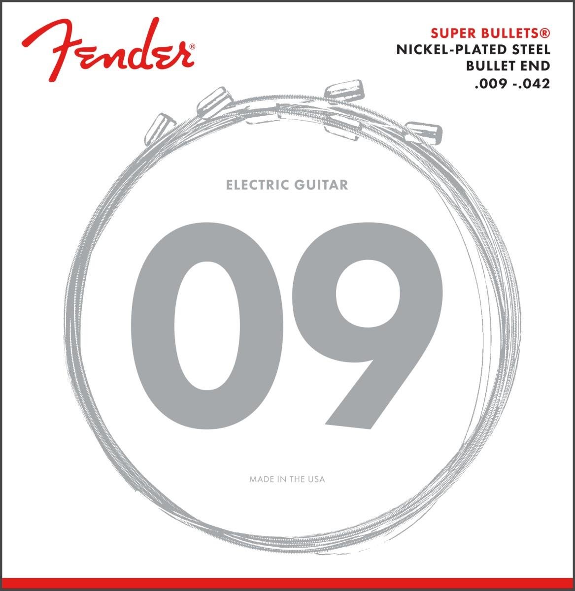 Fender Super Bullet Strings Nickel Plated Steel Bullet End 3250L .009-.042 Elektro Gitar Teli