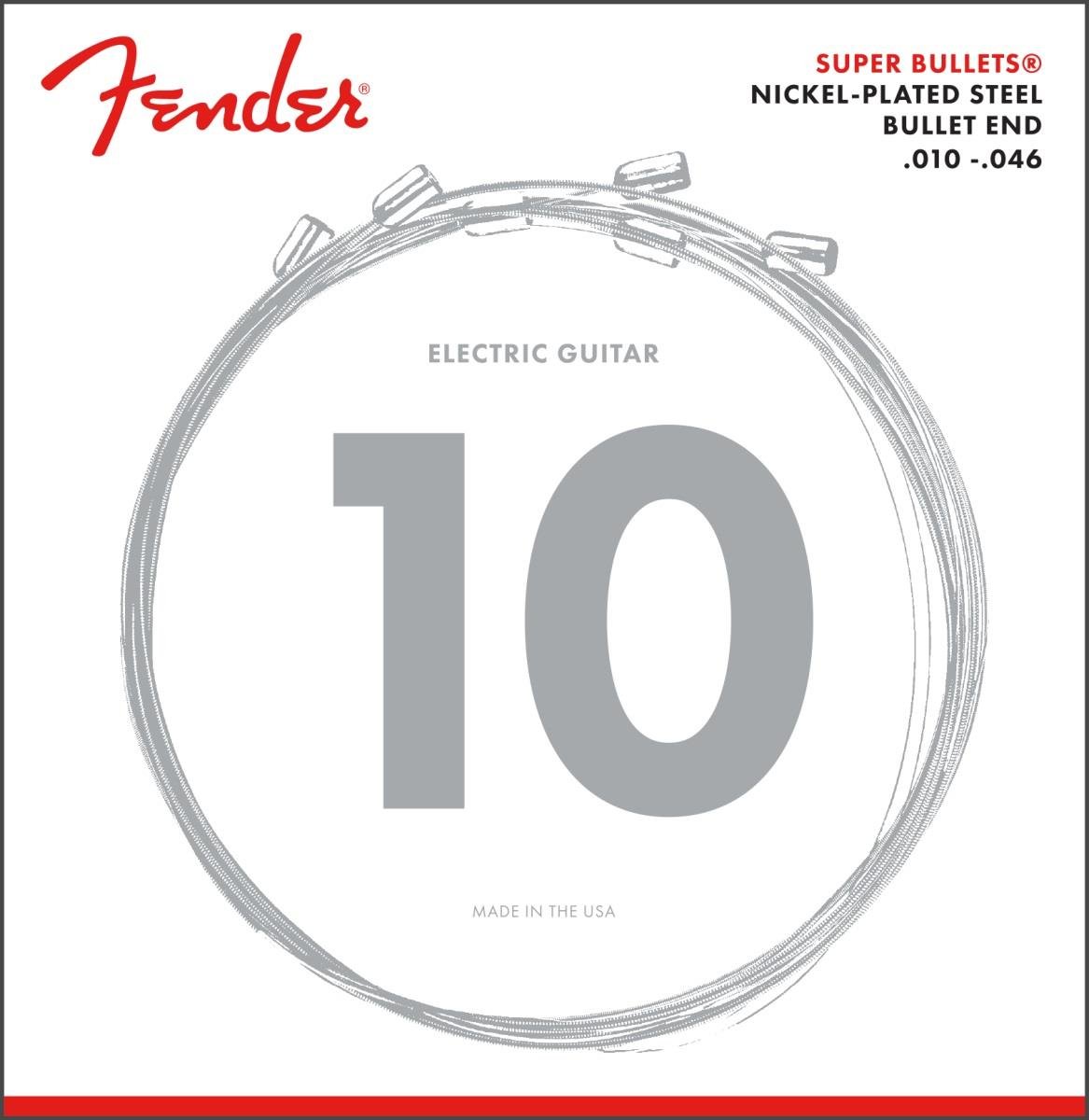 Fender Super Bullet Strings Nickel Plated Steel Bullet End 3250R .010-.046 Elektro Gitar Teli