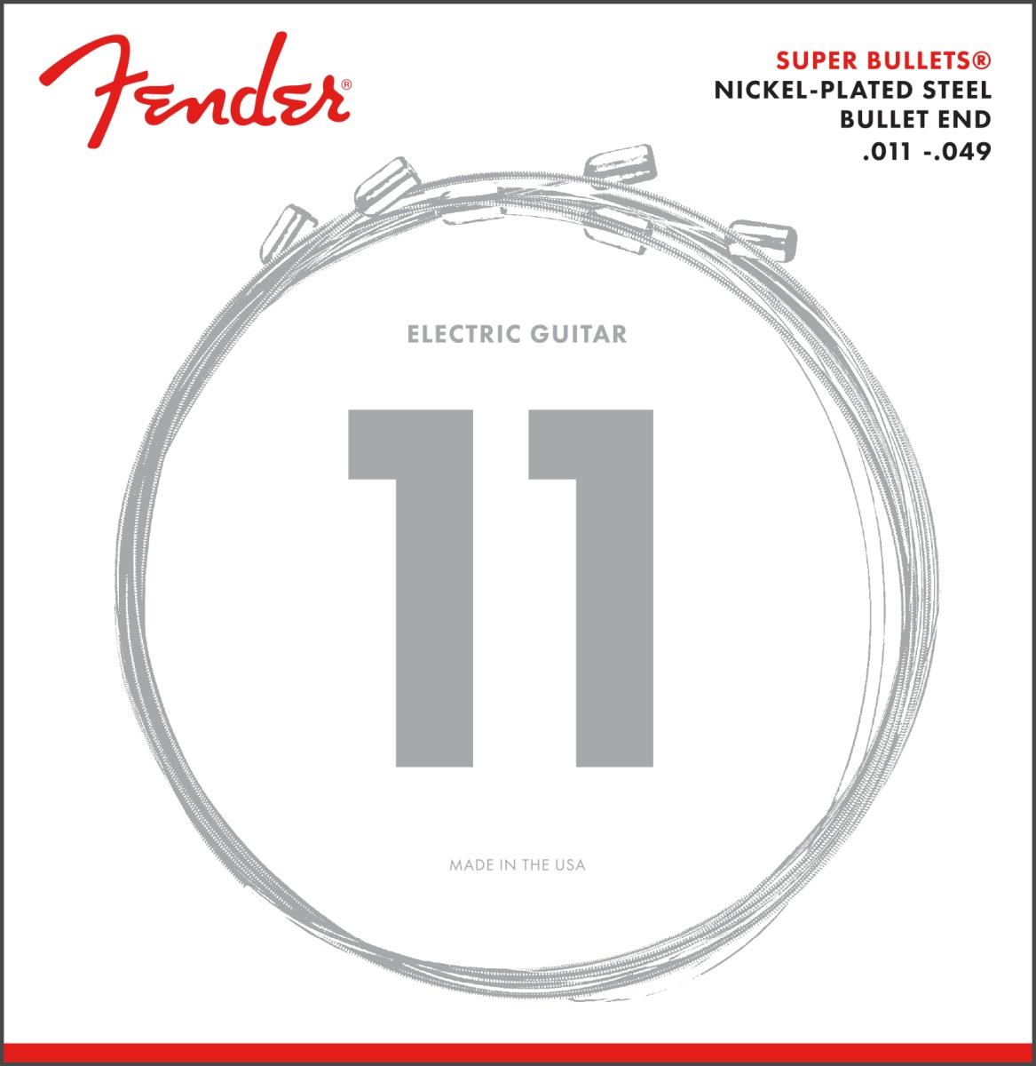 Fender Super Bullet Strings Nickel Plated Steel Bullet End 3250M .011-.049 Elektro Gitar Teli