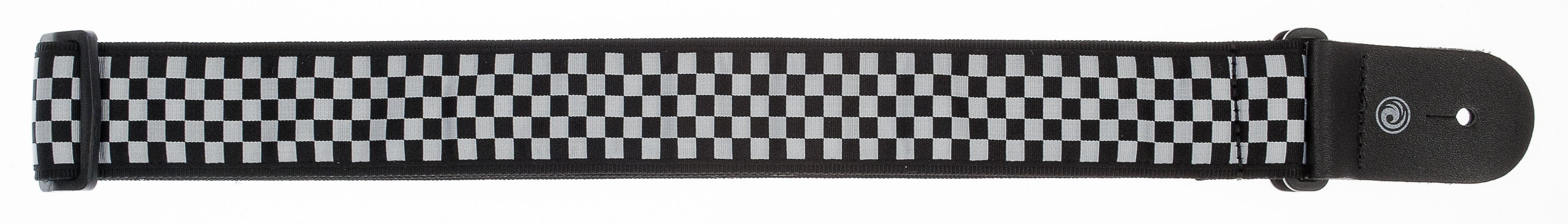 GİTAR ASKISI DOKUMA SATRANÇ SİYAH BEYAZ CHECK MATE