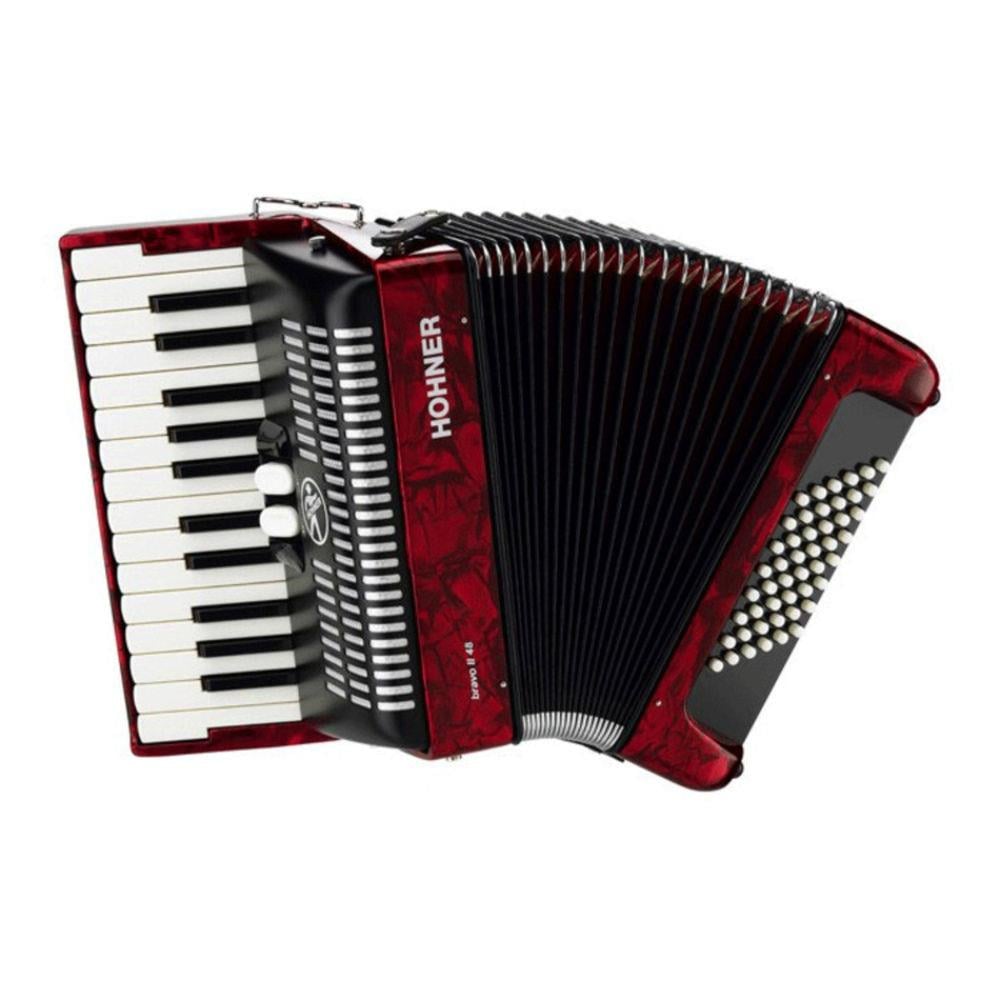 Hohner Bravo II 60 Akordiyon (Kırmızı)