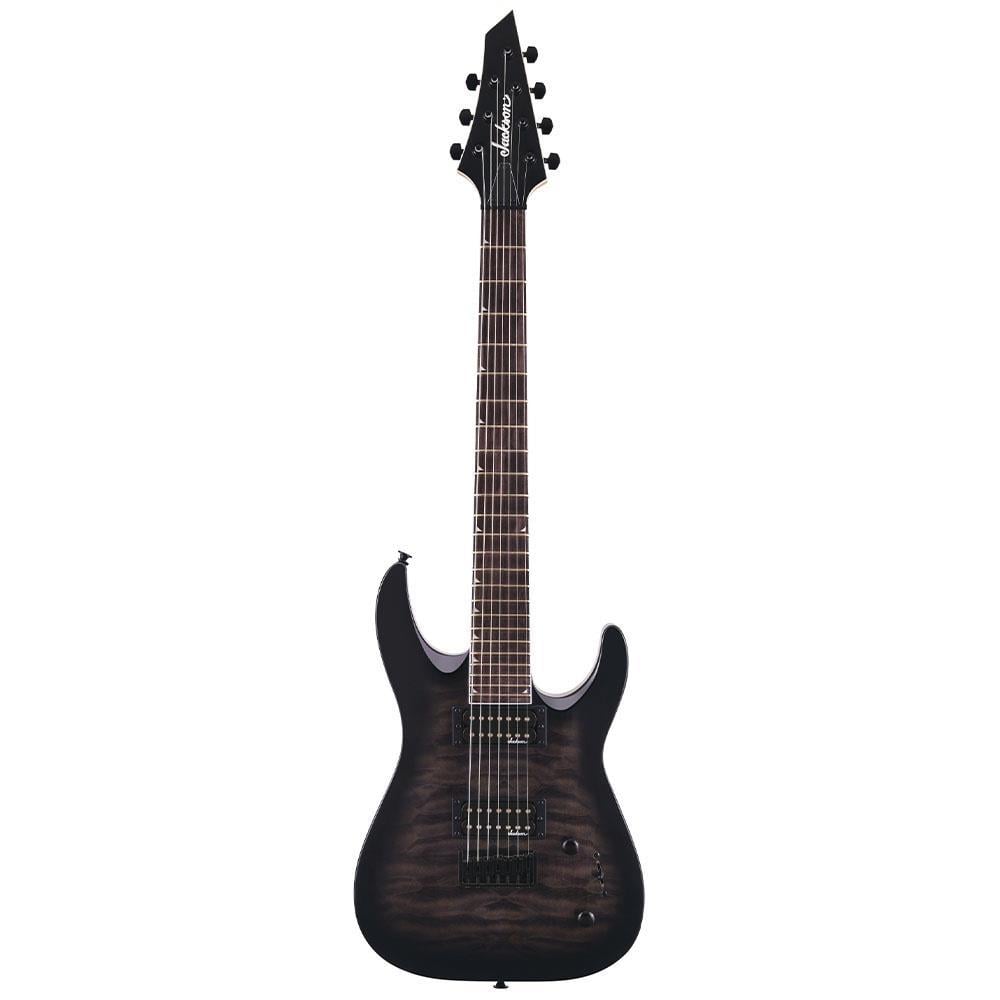 Jackson JS Dinky Arch Top JS22Q-7 DKA HT Amaranth Klavye Transparent Black Burst 7 Telli Elektro Gitar
