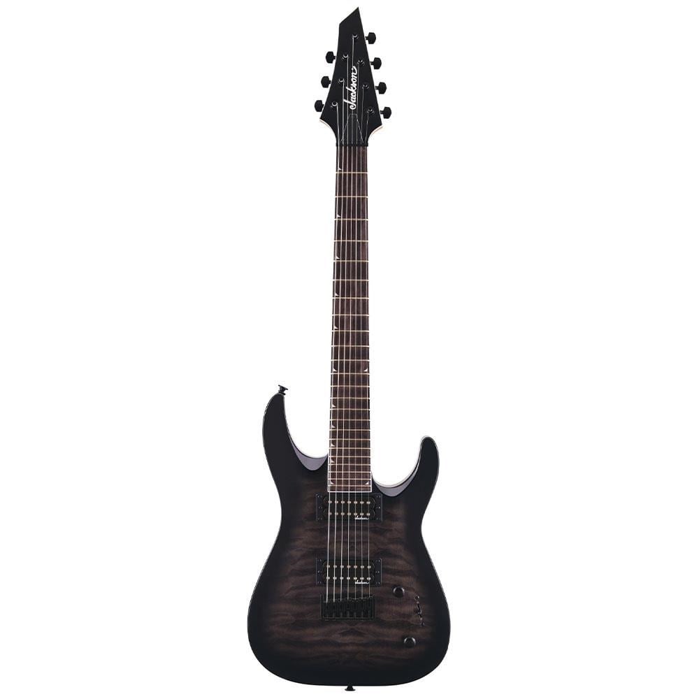 Jackson JS Dinky Arch Top JS22Q-7 DKA HT Amaranth Klavye Transparent Black Burst 7 Telli Elektro Gitar