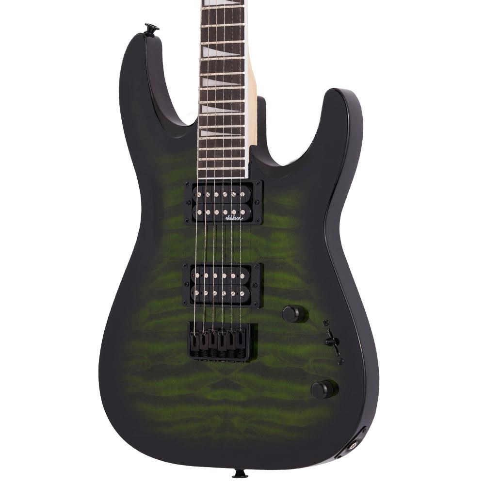 Jackson JS Dinky Arch Top JS32Q DKA HT Amaranth Klavye Transparent Green Burst Elektro Gitar