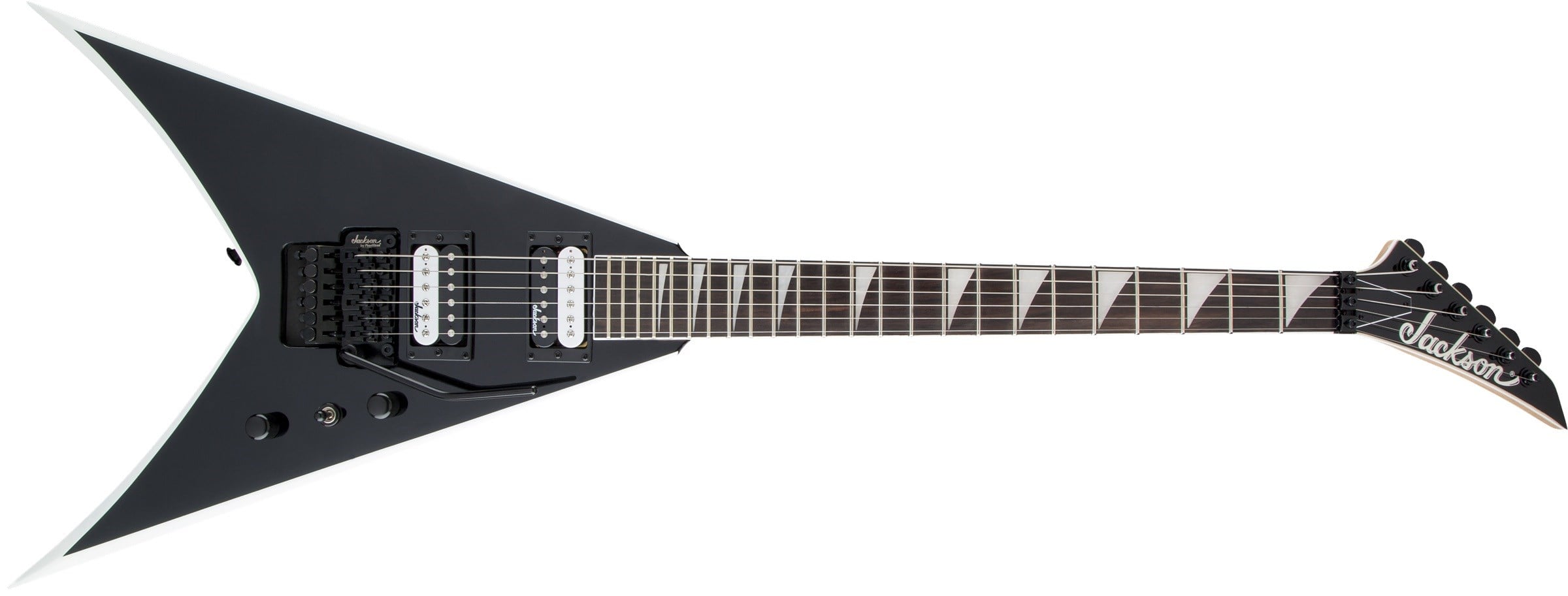 Jackson JS King V JS32 Amaranth Klavye Black with White Bevels Elektro Gitar