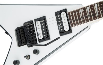 Jackson JS King V JS32 Amaranth Klavye White with Black Bevels Elektro Gitar
