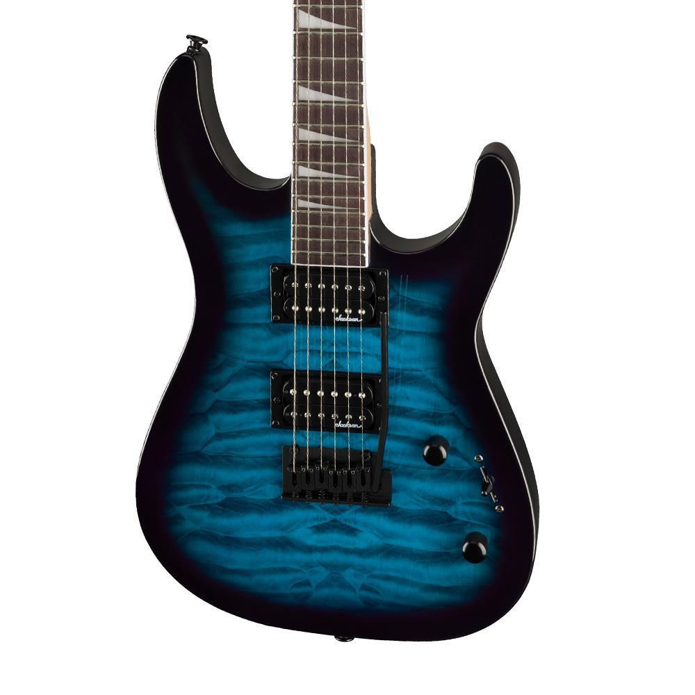 Jackson JS20 Dinky DKQ 2PT Amaranth Klavye Transparent Blue Burst Elektro Gitar