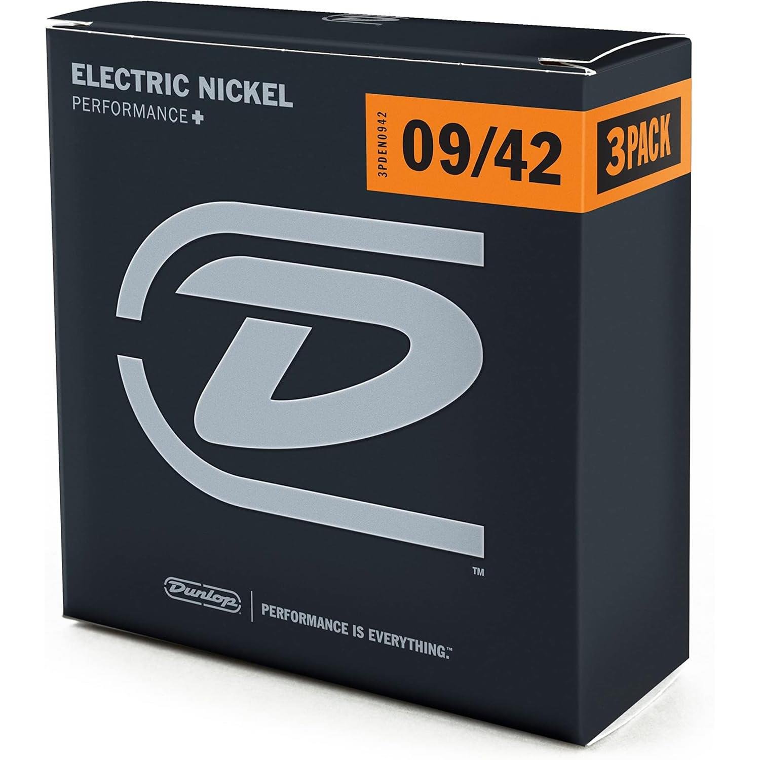 Jim Dunlop 3PDEN0942 Nickel-Plated Steel Light 3'lü Paket Elektro Gitar Teli (9-42)