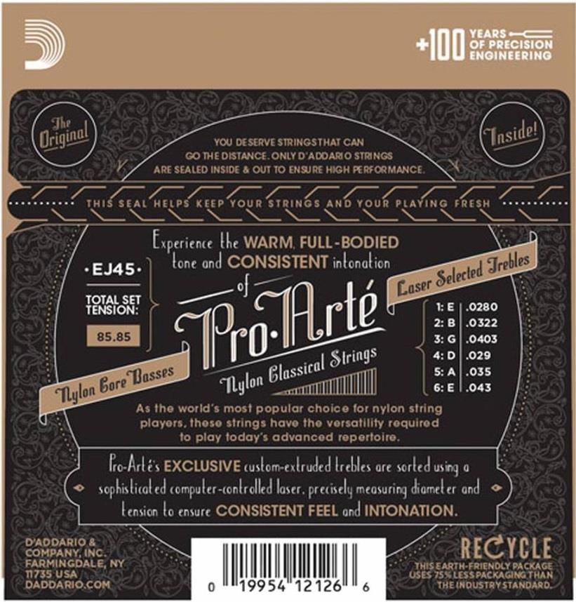 KLASİK GİTAR TEL SETİ, PRO-ARTE, SILVERPLATED WOUN