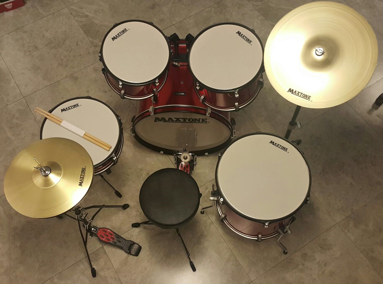 MAXTONE MXC-3017FMR DAVUL SET METALİK KIRMIZI