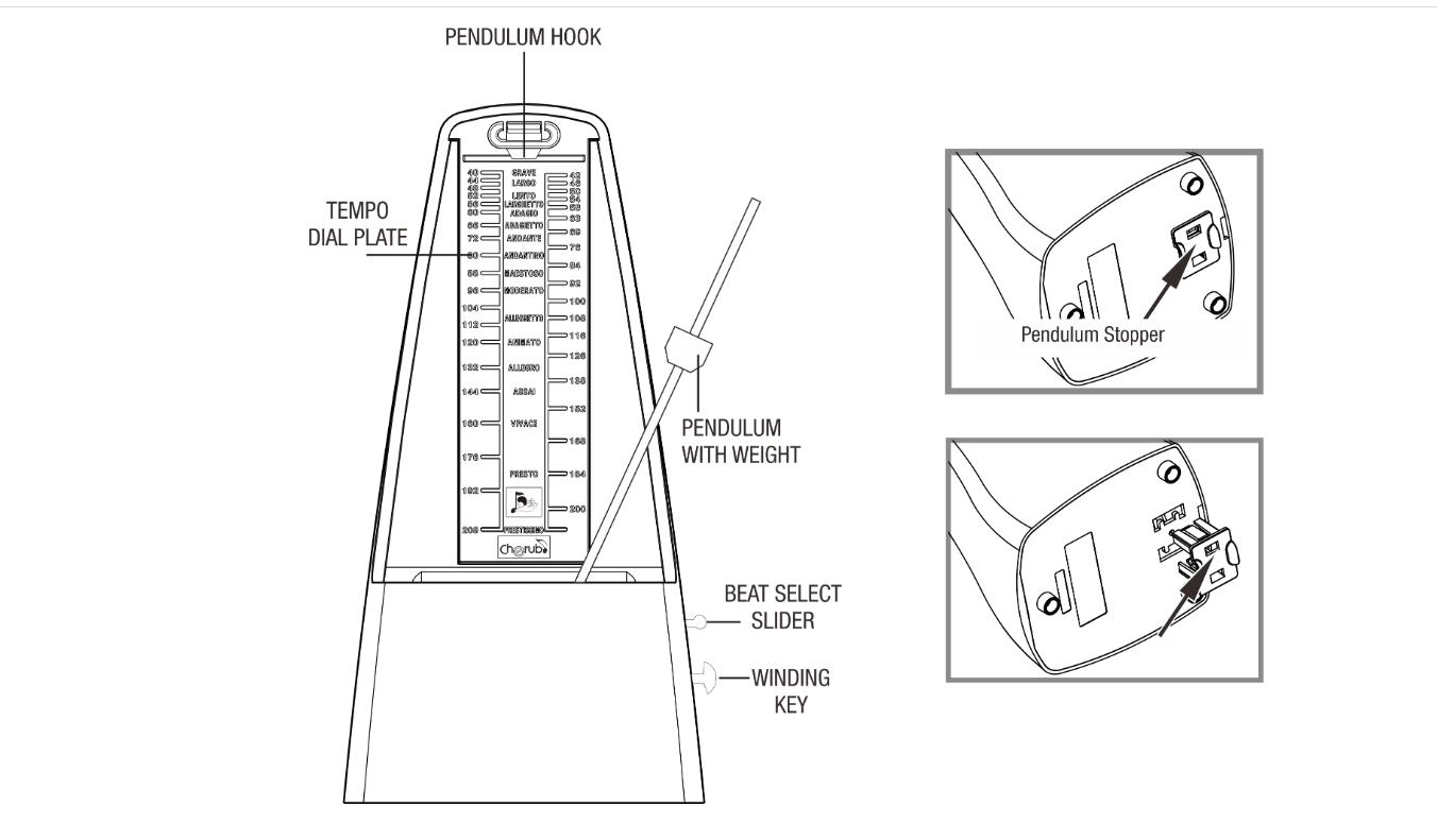 MEKANİK METRONOM BEYAZ