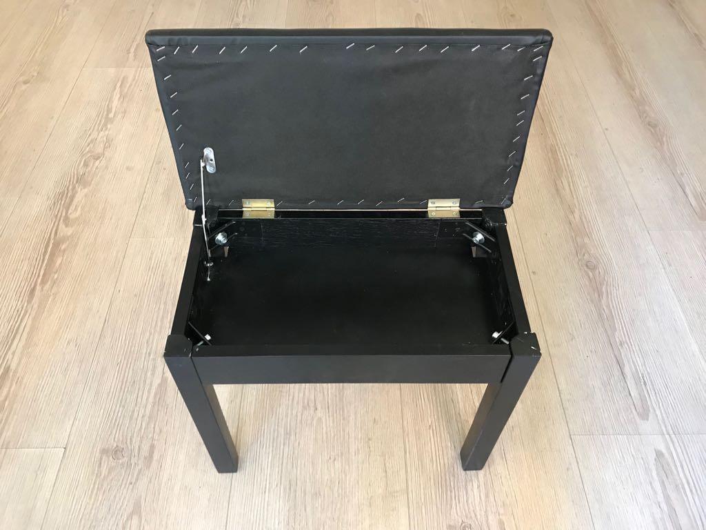 PİYANO TABURESİ 70 CM SİYAH SANDIKLI MASİF AYAKLI