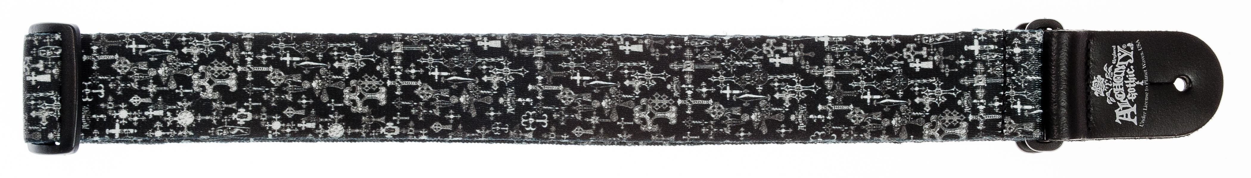 PLANETWAVES 50AL02 GİTAR ASKISI, 50MM, ALCHEMY STR-GOTHIC CROSS