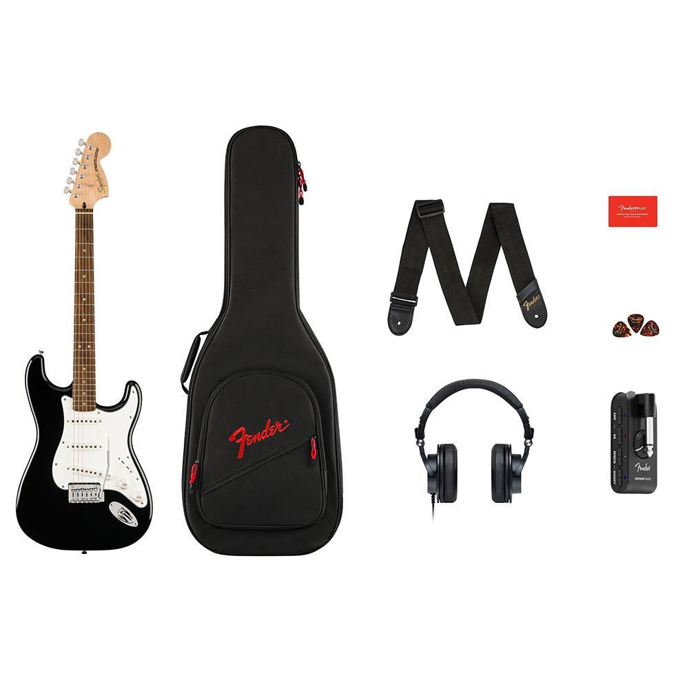 Squier Affinity Stratocaster Laurel Klavye Black Mustang Micro Elektro Gitar Seti